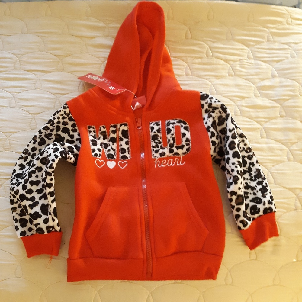 Girls Pink Zip Up Hoodie